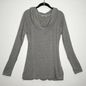 Zella grey hooded long sleeve athletic top Size L